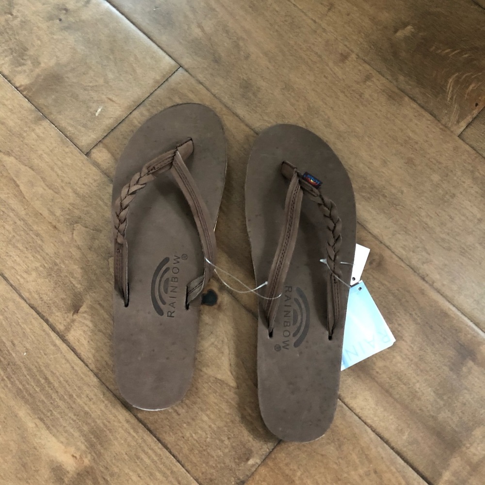 Brand new rainbow flip flops
